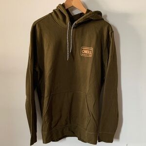 O'Neill Olive Green Pullover Hoodie with Logo Patch